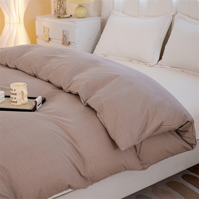 91家纺网 家纺一手货源 找家纺 宝时兰 2025新款加厚纯棉单被套生态磨毛全棉纯色双拼ab版被套单件 纯色-卡其