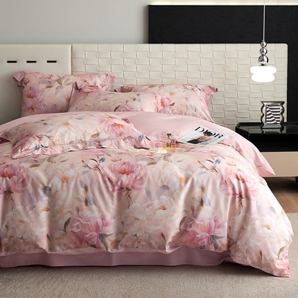 91家纺网 家纺一手货源 找家纺 （总）金奇达家纺 2025新款A类热启动智发热磨毛四件套-浮春绘