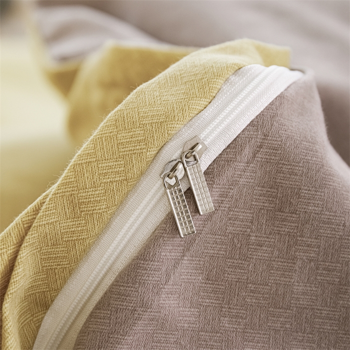 91家纺网 家纺一手货源 找家纺 宝时兰 2025新款加厚纯棉单被套生态磨毛全棉纯色双拼ab版被套单件 双拼-黄卡