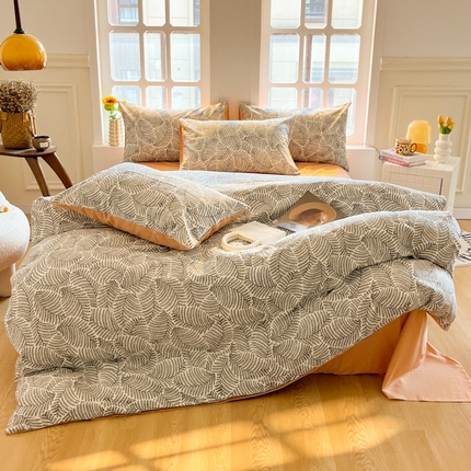 91家纺网 家纺一手货源 找家纺 千朵 2024新款全棉磨毛四件套 伊芙琳