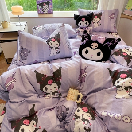 91家纺网 家纺一手货源 找家纺 （总）暮思家居 2024新款三丽鸥正版授权纯棉数码印花生态全棉磨毛系列四件套--四件套