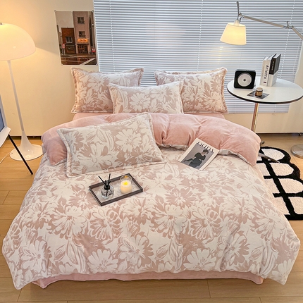 91家纺网 家纺一手货源 找家纺 （总）2024新款A类高克重立体浮雕牛奶绒加厚保暖系列-被套