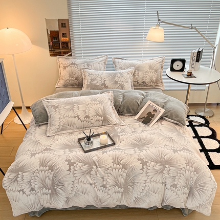 91家纺网 家纺一手货源 找家纺 （总）2024新款A类高克重立体浮雕牛奶绒加厚保暖系列-被套