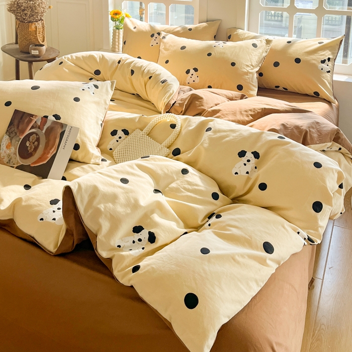 91家纺网 家纺一手货源 找家纺 千朵 2024新款全棉磨毛四件套 遇见