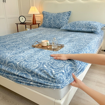 91家纺网 家纺一手货源 找家纺 （总）菡宝 2024新款8斤240g全消光牛奶绒系列单床笠