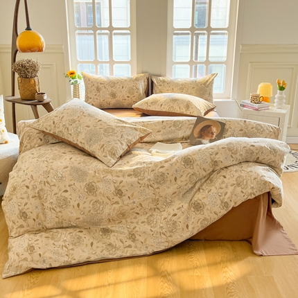 千朵 2024新款全棉磨毛四件套 花颜