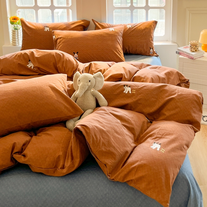 91家纺网 家纺一手货源 找家纺 千朵 2024新款全棉磨毛四件套 梵克