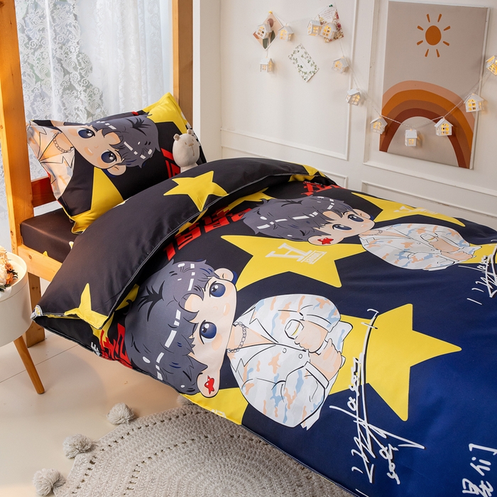 91家纺网 家纺一手货源 找家纺 乐居坊 2024新款亲肤棉美棉芦荟棉四件套学生宿舍床（8月）  北斗星