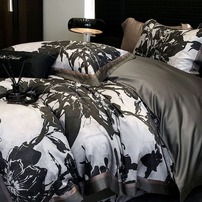 91家纺网 家纺一手货源 找家纺 （总）2024新款高支天丝棉数码印花四件套-向晴