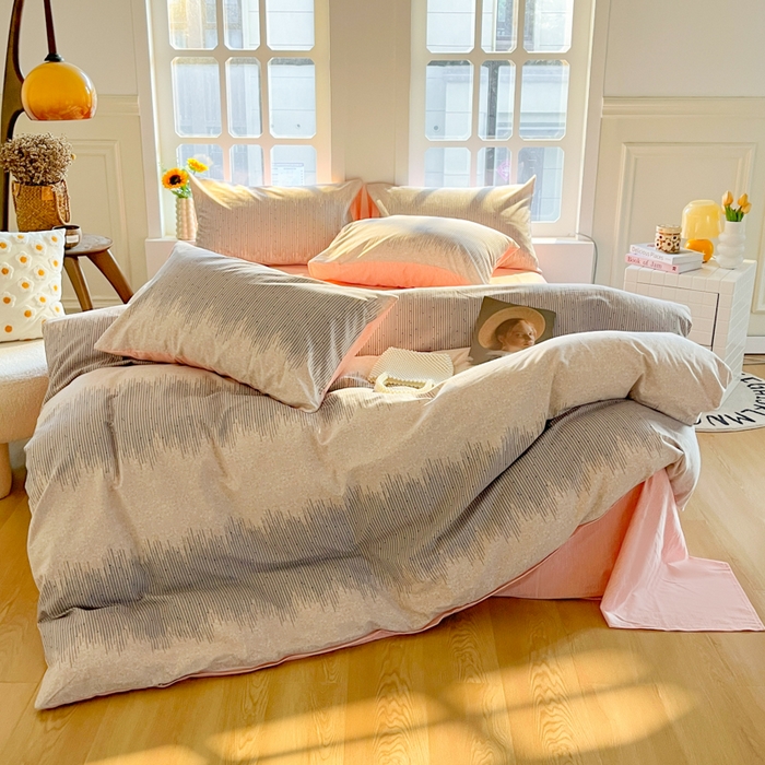 91家纺网 家纺一手货源 找家纺 千朵 2024新款全棉磨毛四件套 流星