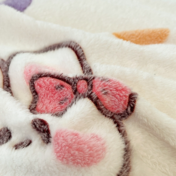 91家纺网 家纺一手货源 找家纺 川悦生活 2024新款高克重双面雪花绒毛毯 毛毯泡芙小兔