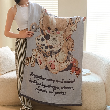 91家纺网 家纺一手货源 找家纺 （总）雯雨家纺 2024新款四层全棉纱布浴巾加大毛巾80*160cm