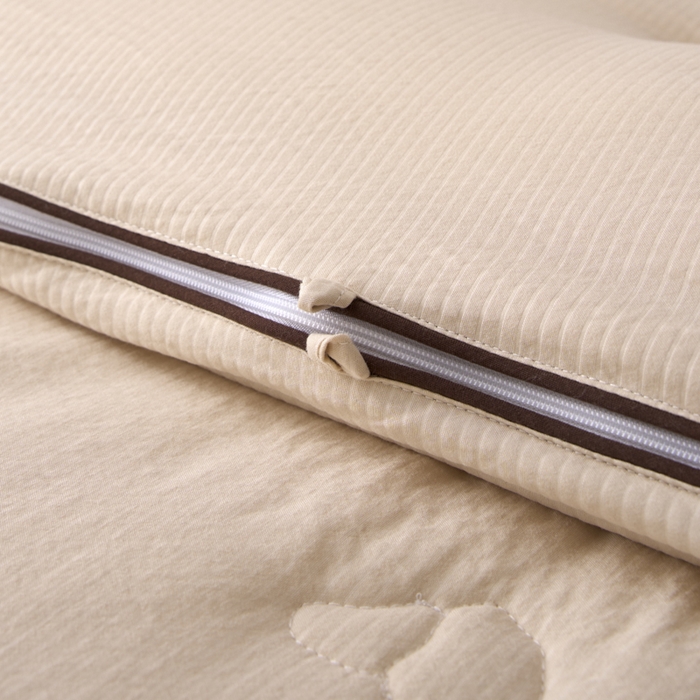 91家纺网 家纺一手货源 找家纺 维洋家纺 2025新款不染原棉大豆被-子母被 不染卡其