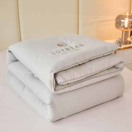 寐居家纺 2024新款A类提花烫钻大豆被芯被子被芯 提花大豆-浅灰