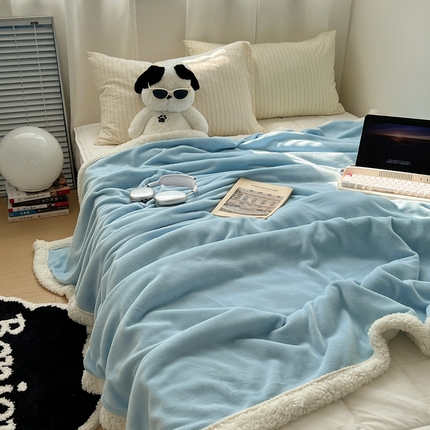 91家纺网 家纺一手货源 找家纺 （总）六巷胡同 2024新款ins博主风纯色羊羔绒毛毯