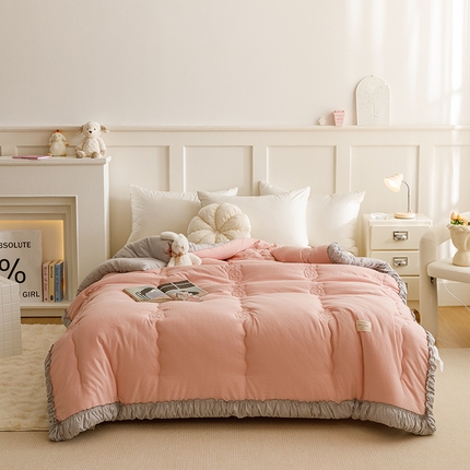 有货 2024新款韩版提拉米苏一体被冬被春秋被被子被芯 提拉米苏-豆沙