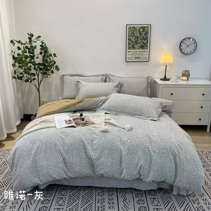 91家纺网 家纺一手货源 找家纺 （总）橙艺家居 2024新款秋冬超柔生态全棉磨毛四件套