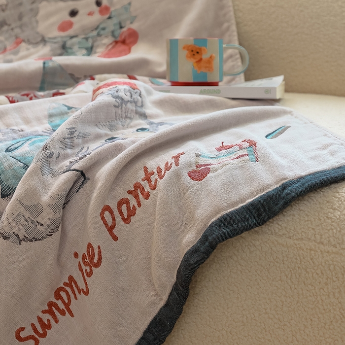 91家纺网 家纺一手货源 找家纺 雯雨家纺 2024新款四层全棉纱布浴巾加大毛巾80*160cm 妙可蓝多