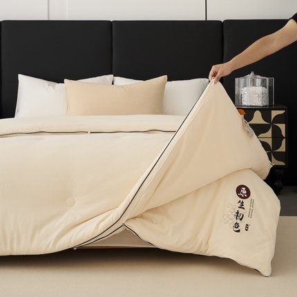 91家纺网 家纺一手货源 找家纺 （总）维洋家纺 2025新款原生初色提花大豆被-子母被