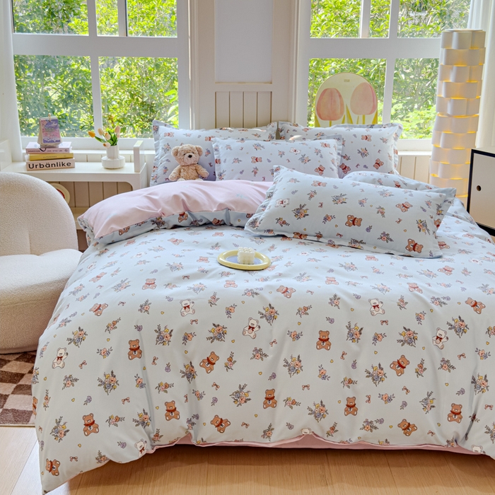 91家纺网 家纺一手货源 找家纺 佑佳家纺 2024新款140克磨毛印花植物羊绒单被套磨毛四件套 小兔市集