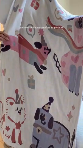 91家纺网 家纺一手货源 找家纺 雯雨家纺 2024新款四层全棉纱布浴巾加大毛巾80*160cm 漫画狗