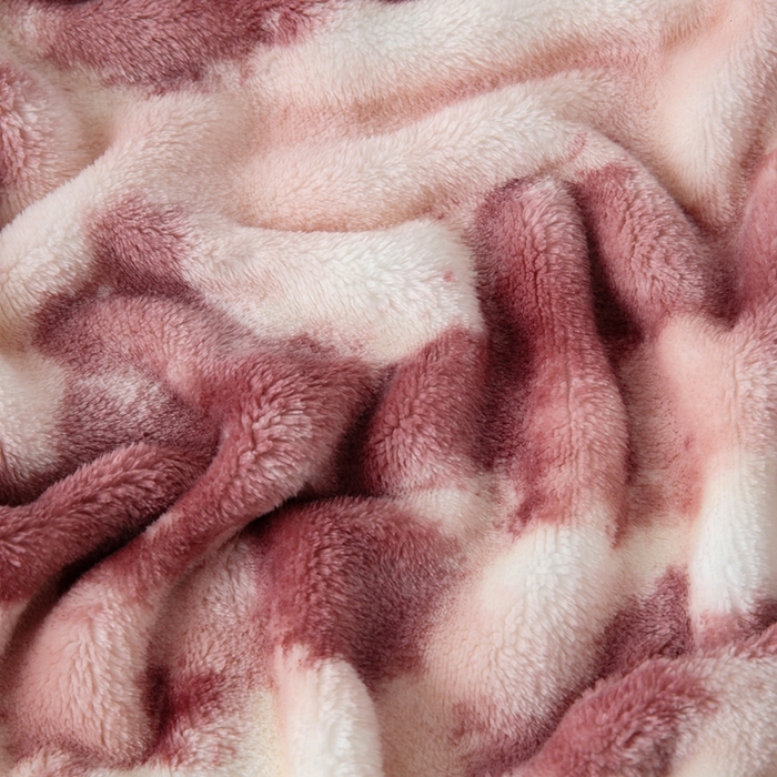 91家纺网 家纺一手货源 找家纺 巴木赫 2024新款300克印花泡泡毛毯毯子 红棕