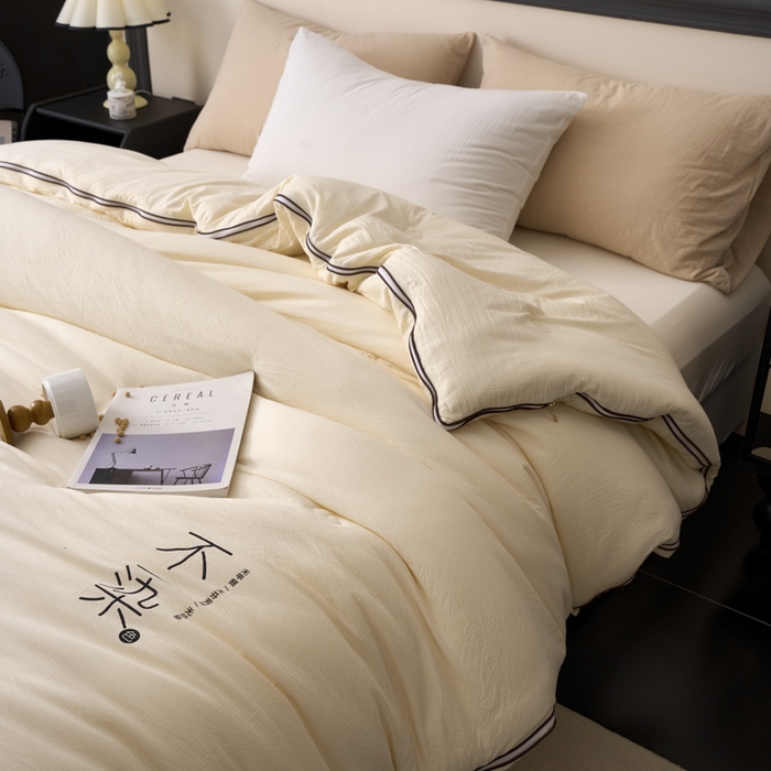 91家纺网 家纺一手货源 找家纺 维洋家纺 2025新款不染原棉大豆被-子母被 不染原色