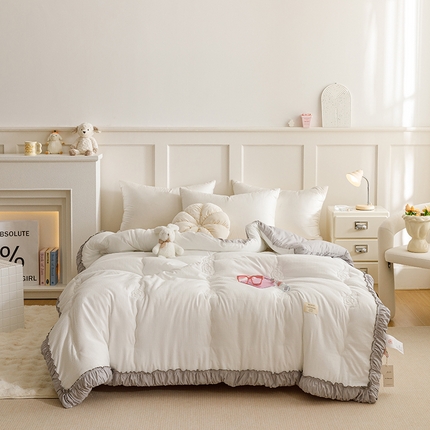 91家纺网 家纺一手货源 找家纺 （总）有货 2024新款韩版提拉米苏一体被冬被春秋被被子被芯