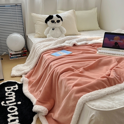 91家纺网 家纺一手货源 找家纺 （总）六巷胡同 2024新款ins博主风纯色羊羔绒毛毯