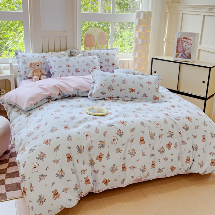 91家纺网 家纺一手货源 找家纺 佑佳家纺 2024新款140克磨毛印花植物羊绒单被套磨毛四件套 小兔市集