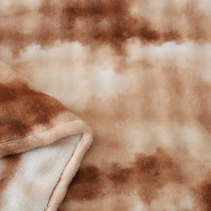 91家纺网 家纺一手货源 找家纺 巴木赫 2024新款300克印花泡泡毛毯毯子 浅咖