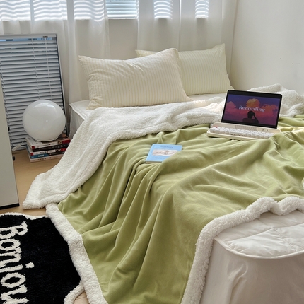 91家纺网 家纺一手货源 找家纺 （总）六巷胡同 2024新款ins博主风纯色羊羔绒毛毯