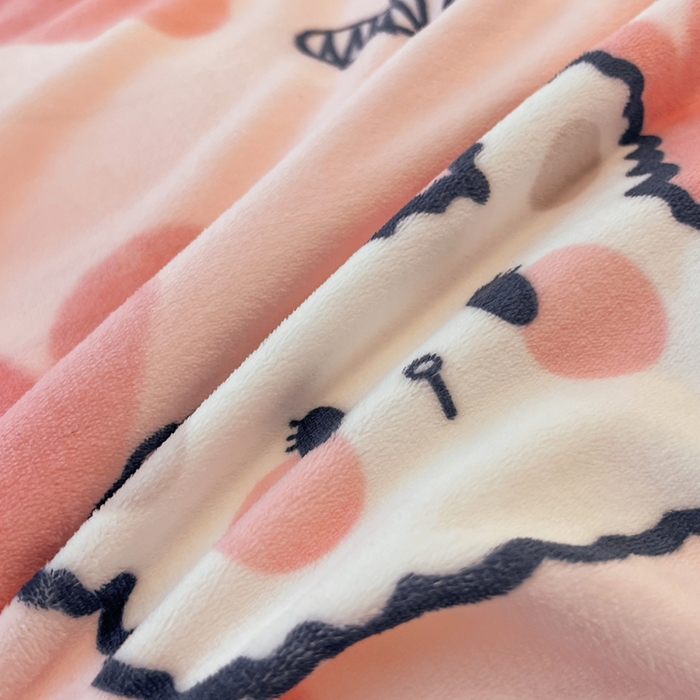 91家纺网 家纺一手货源 找家纺 2024新款A类高克重时尚风牛奶绒加厚保暖系列套件单品-四件套 波波熊粉