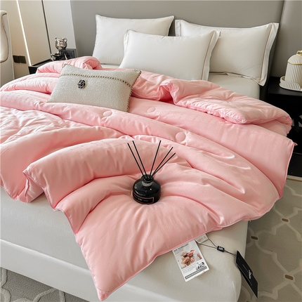 91家纺网 家纺一手货源 找家纺 [91家纺网精选] 60s贡缎提花大豆被大豆纤维被,安娜粉,浪漫白