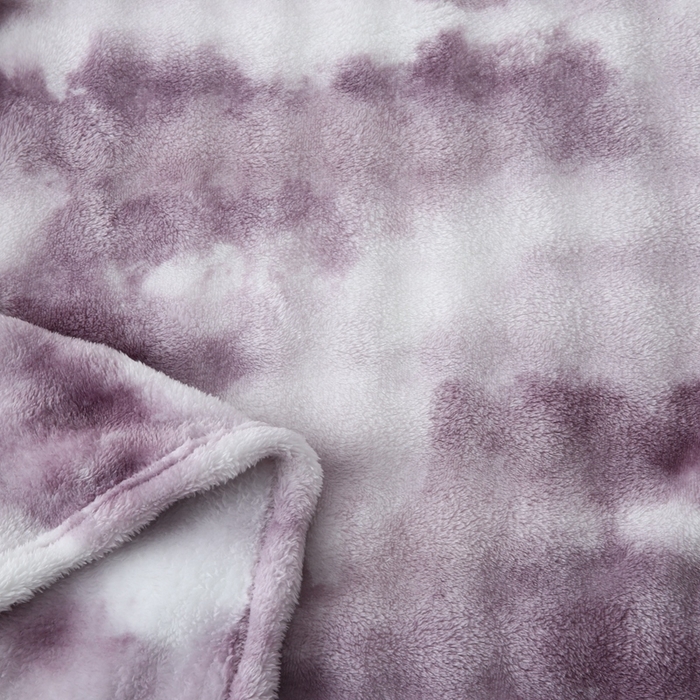 91家纺网 家纺一手货源 找家纺 巴木赫 2024新款300克印花泡泡毛毯毯子 紫色