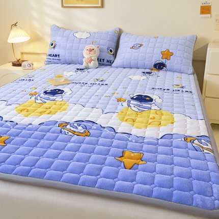 91家纺网 家纺一手货源 找家纺 （总）卡伦家纺 2025新款A类牛奶绒夹棉加厚床垫单人双人床垫保护垫