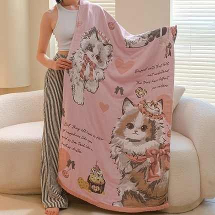 91家纺网 家纺一手货源 找家纺 （总）雯雨家纺 2024新款四层全棉纱布浴巾加大毛巾80*160cm