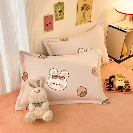 91家纺网 家纺一手货源 找家纺 （总）2024新款A类高克重时尚风牛奶绒加厚保暖系列--枕套