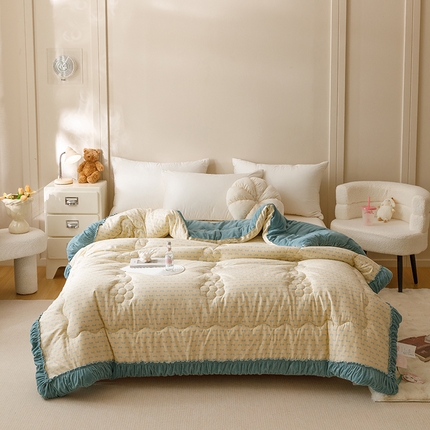 91家纺网 家纺一手货源 找家纺 （总）有货 2024秋冬新款韩式全棉保暖一体被 冬被 被子被芯