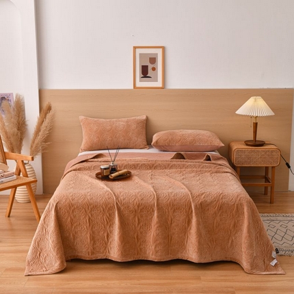 91家纺网 家纺一手货源 找家纺 （总）有货 2024新款法式繁花暖绒床盖三件套