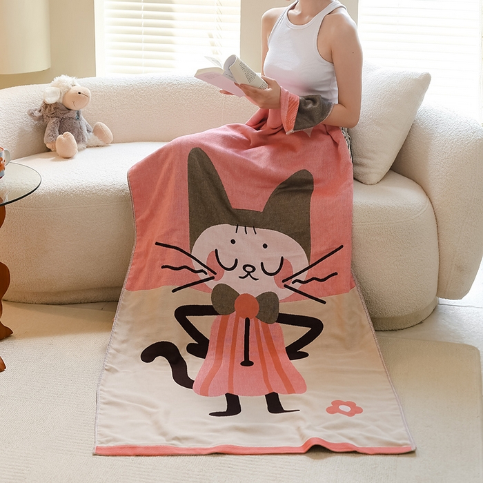 91家纺网 家纺一手货源 找家纺 （总）雯雨家纺 2024新款四层全棉纱布浴巾加大毛巾80*160cm