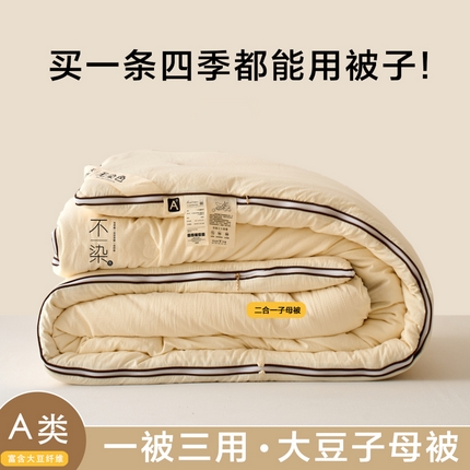 91家纺网 家纺一手货源 找家纺 （总）维洋家纺 2025新款不染原棉大豆被-子母被