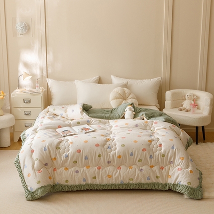 91家纺网 家纺一手货源 找家纺 （总）有货 2024秋冬新款韩式全棉保暖一体被 冬被 被子被芯