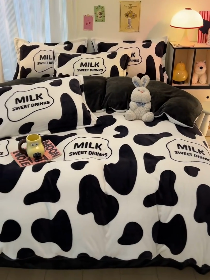 91家纺网 家纺一手货源 找家纺 2024新款A类高克重时尚风牛奶绒加厚保暖系列--枕套 大奶牛