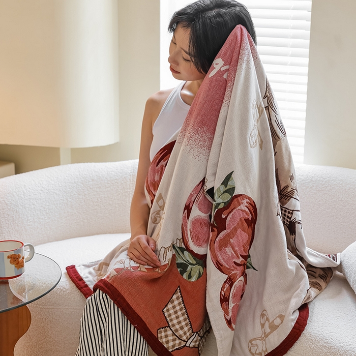 91家纺网 家纺一手货源 找家纺 雯雨家纺 2024新款四层全棉纱布浴巾加大毛巾80*160cm 小兔爱丽丝