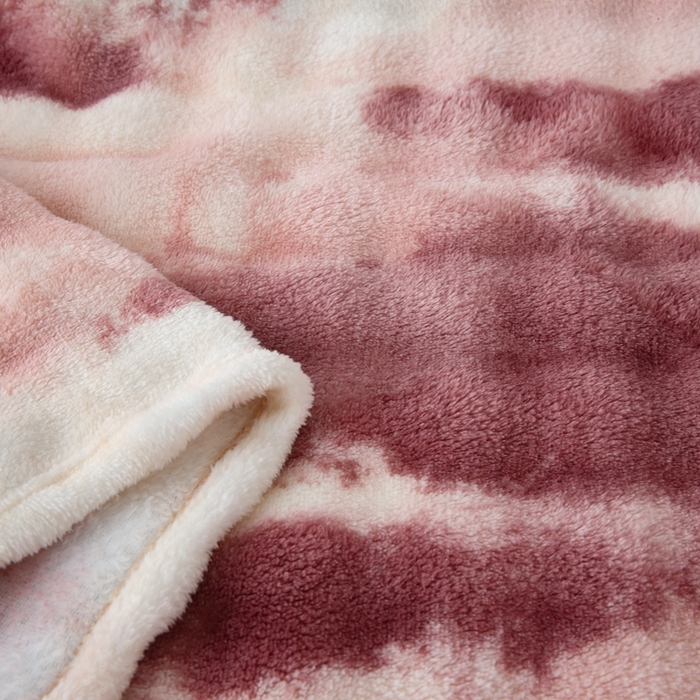 91家纺网 家纺一手货源 找家纺 巴木赫 2024新款300克印花泡泡毛毯毯子 红棕