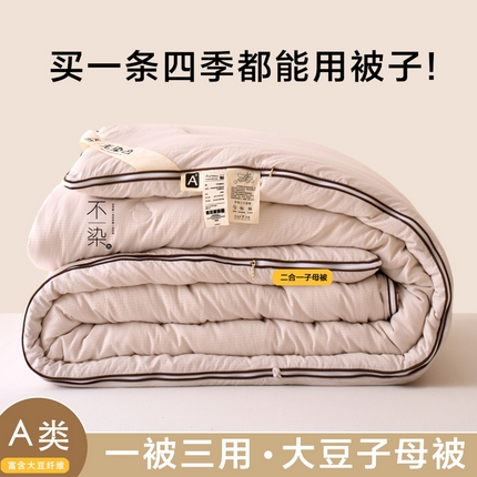 91家纺网 家纺一手货源 找家纺 （总）维洋家纺 2025新款不染原棉大豆被-子母被