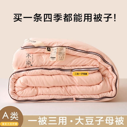 91家纺网 家纺一手货源 找家纺 （总）维洋家纺 2025新款不染原棉大豆被-子母被