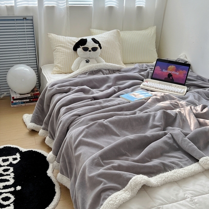 91家纺网 家纺一手货源 找家纺 （总）六巷胡同 2024新款ins博主风纯色羊羔绒毛毯