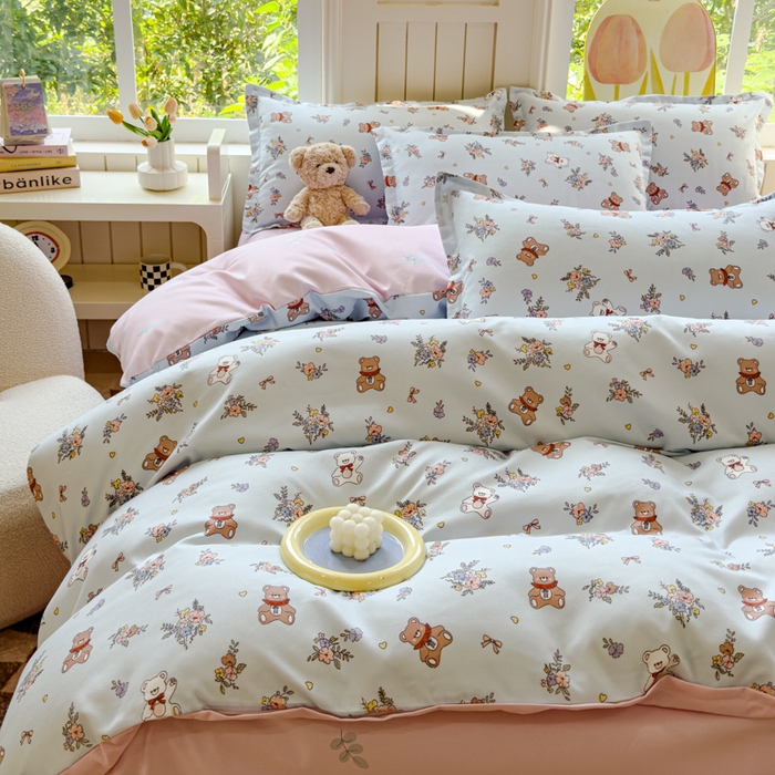 91家纺网 家纺一手货源 找家纺 佑佳家纺 2024新款140克磨毛印花植物羊绒单被套磨毛四件套 小兔市集